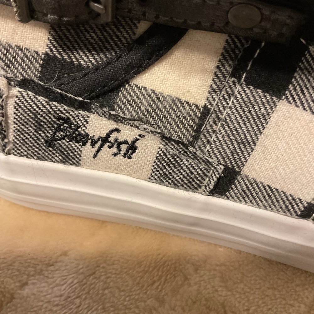 Blowfish Black and White Plaid High-Top Sneakers - Picture 2 of 4